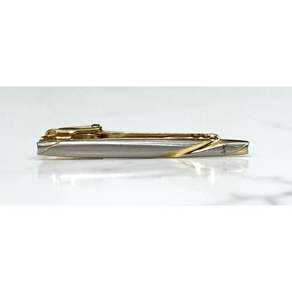 Yves Saint Laurent Other - Yves Saint Laurent Vintage Tie Clip Gold Tone Silver Tone YSL Logo